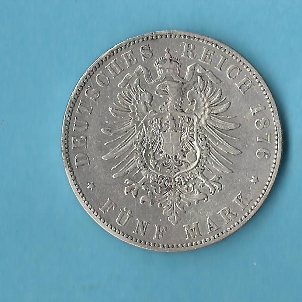  Kaiserreich 5 Mark Sachsen 1876 E ss Münzenankauf Koblenz Frank Maurer AB 528   