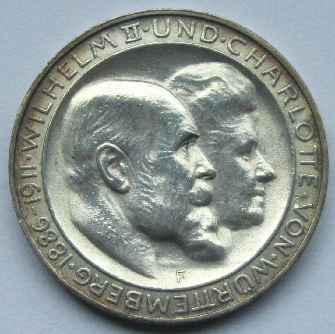  Kaiserreich: Württemberg, 3 Mark Silberne Hochzeit (Jaeger 177), 1911   