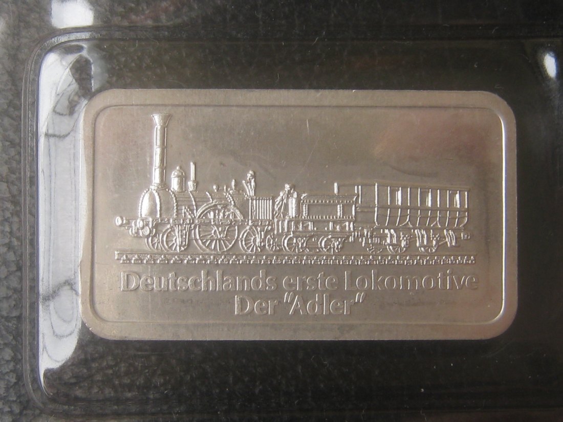  1 Unze Silber Deutschlands erste Lokomotive; Der Adler; originalverpackt   