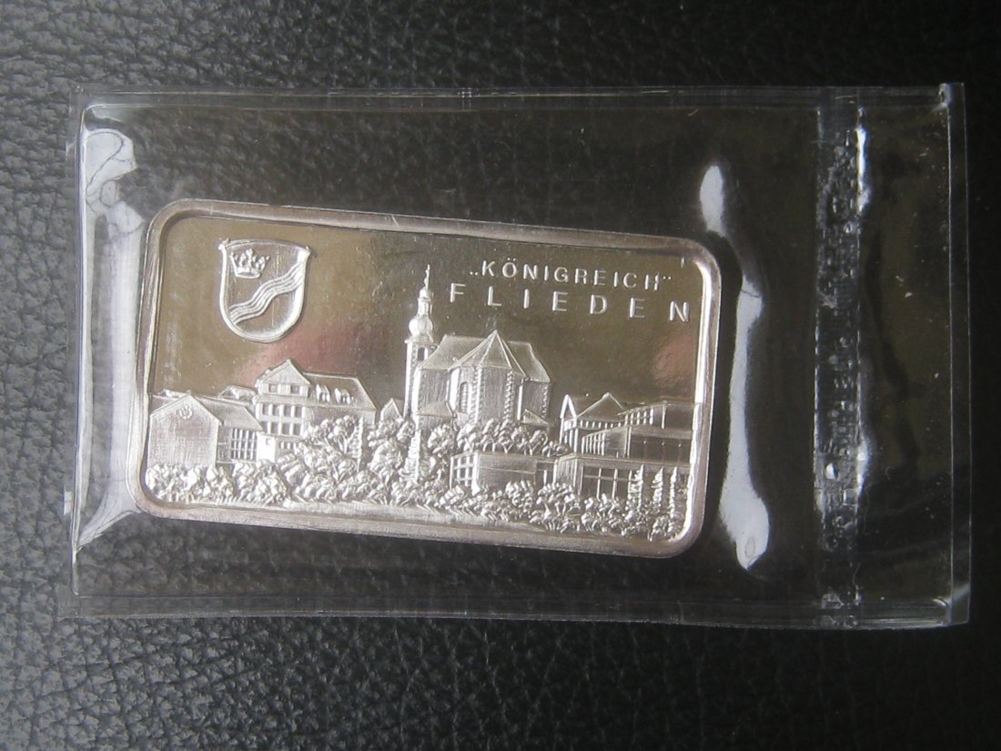  1 Unze Silber Königreich Flieden; Raiffeisenbank Flieden; originalverpackt   