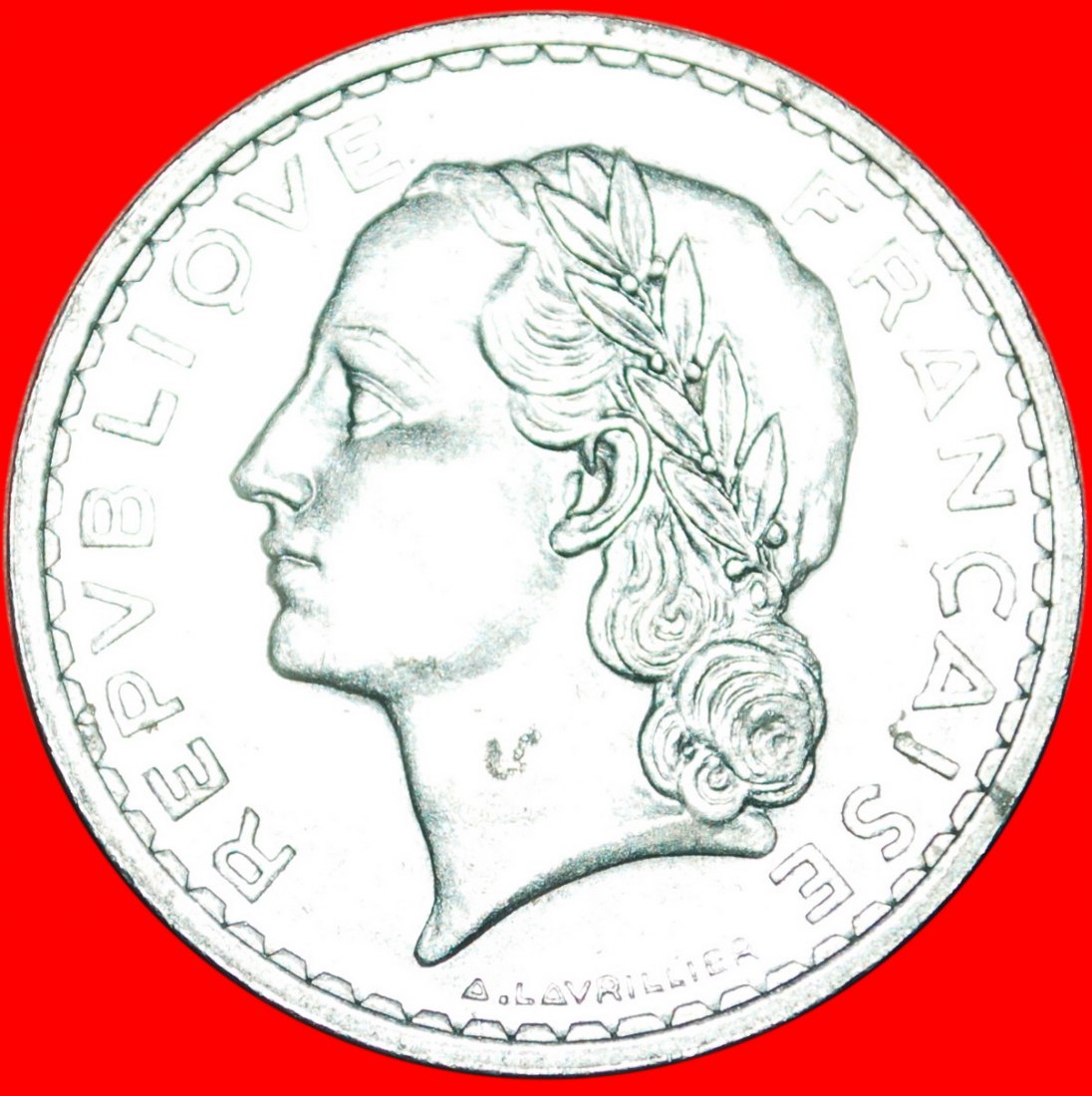  * LAUREATENKOPF (1945-1952): FRANKREICH ★ 5 FRANC 1950! ★OHNE VORBEHALT!   