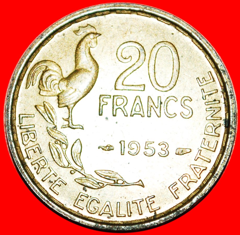  * COCK (1950-1954): FRANCE ★ 20 FRANCS 1953! G. GUIRAUD! LOW START ★ NO RESERVE!   