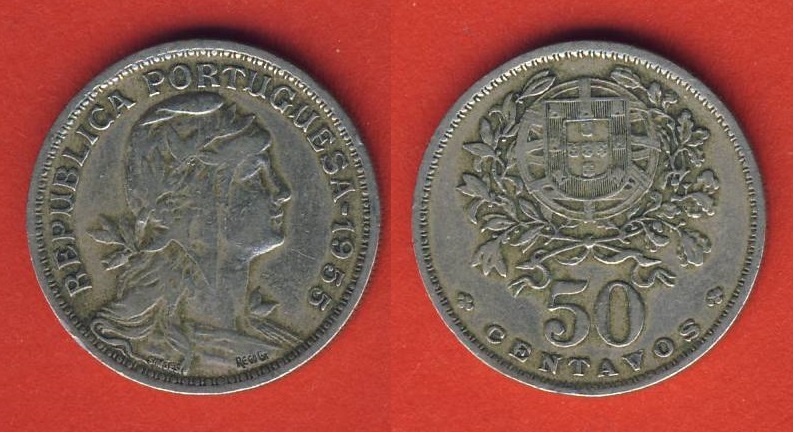  Portugal 50 Centavos 1955   