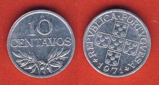  Portugal 10 Centavos 1971   