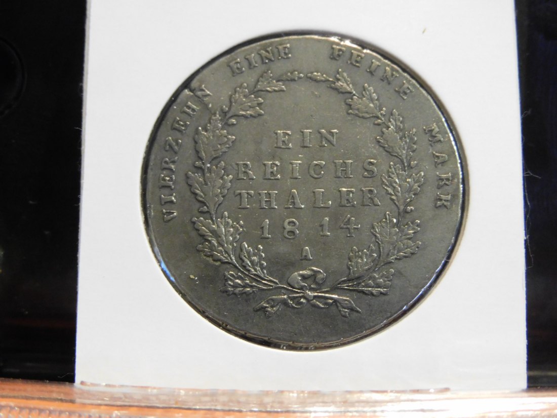  GERMANY 1 THALER 1814A PRUSSIA.GRADE-PLEASE SEE PHOTOS.   