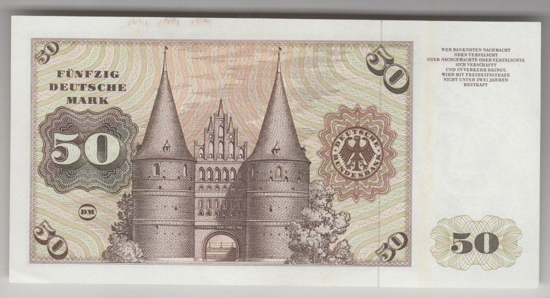  Ro. 283 a, 50 Deutsche Mark vom 02.01.1980 ohne (c) Vermerk, KH3884124B, fast kassenfrisch I-   