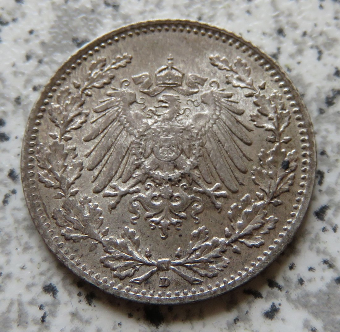  Kaiserreich 1/2 Mark 1914 D   