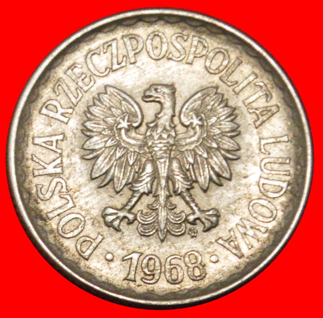  * SOCIALIST STARS ON EAGLE (1957-1985): POLAND ★ 1 ZLOTY 1968 RARE! DIES I+A★LOW START ★ NO RESERVE!   