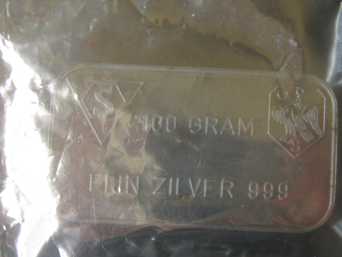  100 Gramm Silberbarren Fijn Zilver 999 von DOW   