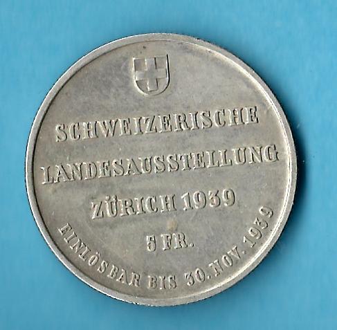  Schweiz 5 Franken 1939 Silber rar Münzenankauf Koblenz Frank Maurer AB 635   