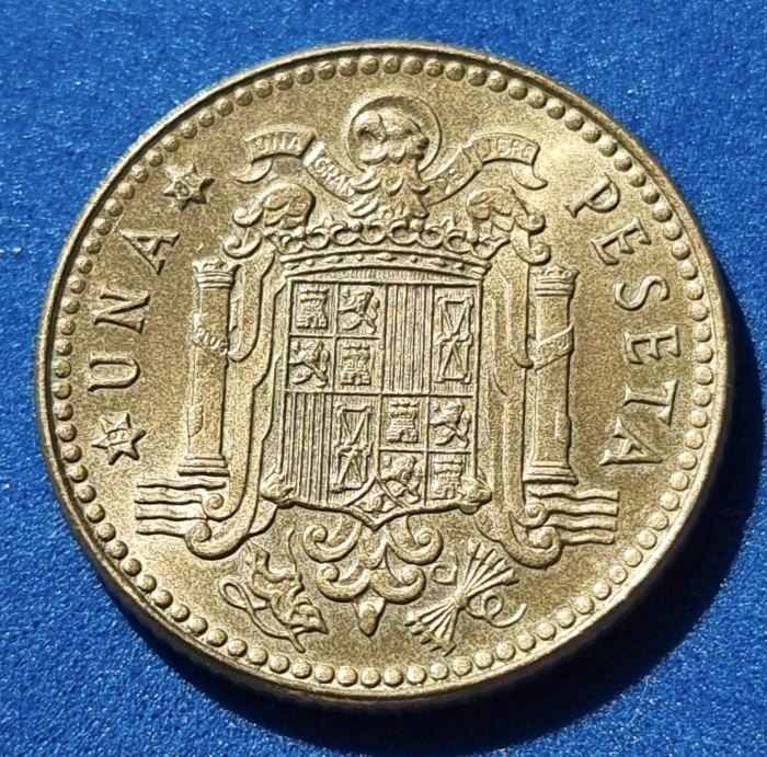  6655(5) 1 Peseta (Spanien) 1975 (80) in UNC- ...................................... von Berlin_coins   