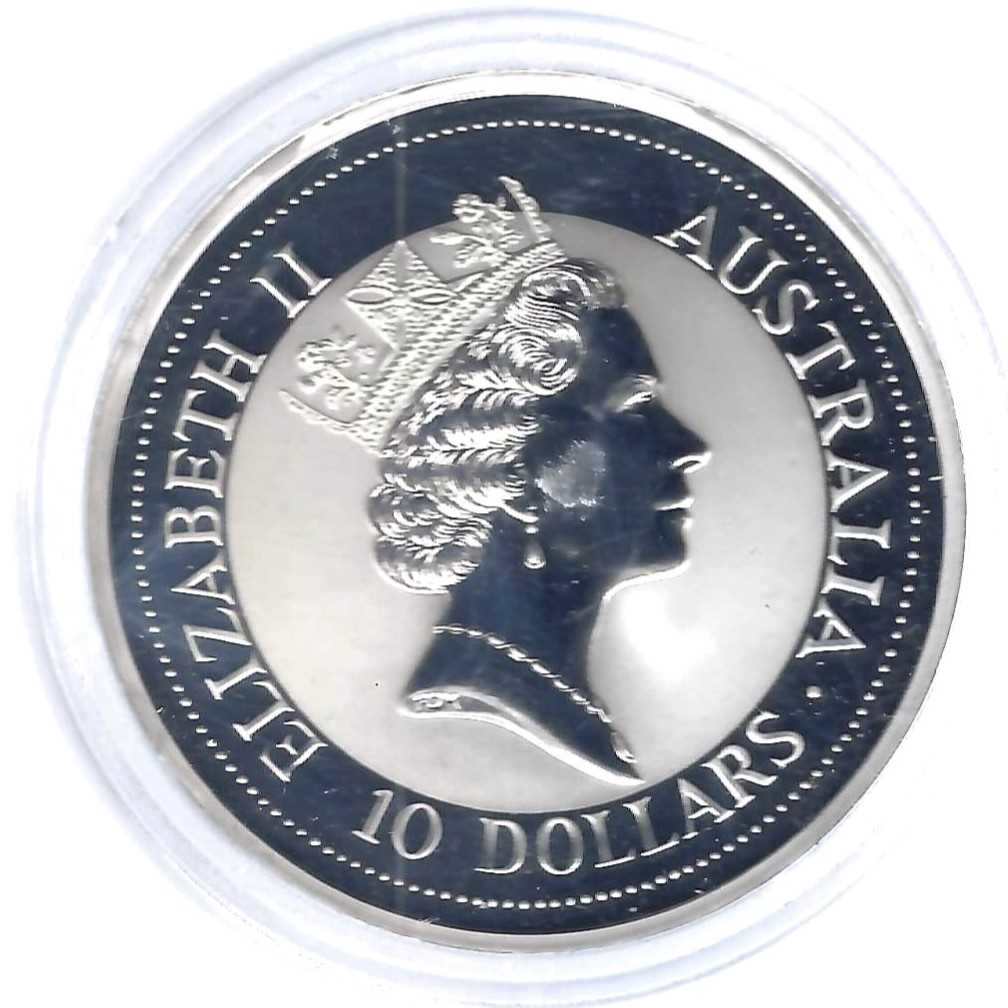  Australien 10 Dollar Kookaburra 1992 ST 10 Unzen Silber Münzenankauf Koblenz Frank Maurer AB 702   