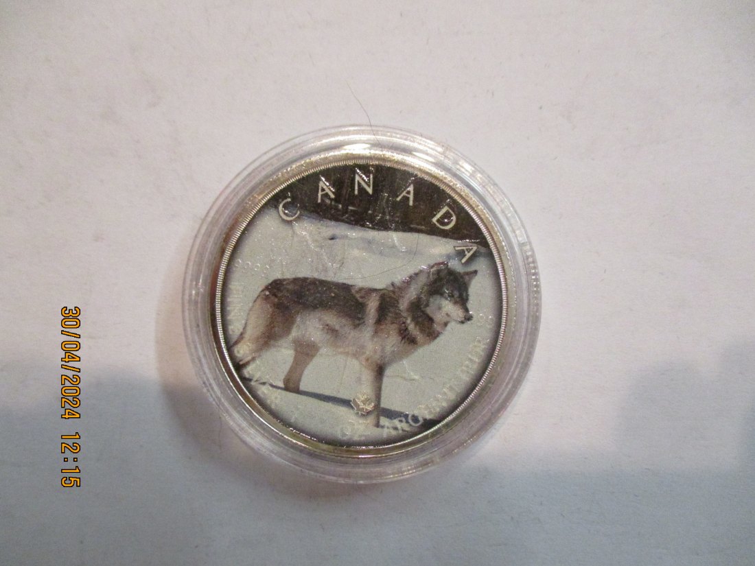  5 Dollars Kanada Wildlife 2019 Wolf mit Zertifikat BU/ Color   