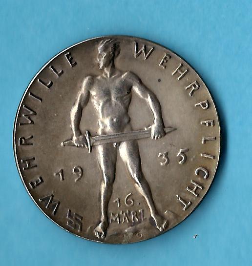  III Reich Silber Medaille Wehrpflicht 1935 RR Münzenankauf Koblenz Frank Maurer AB 648   