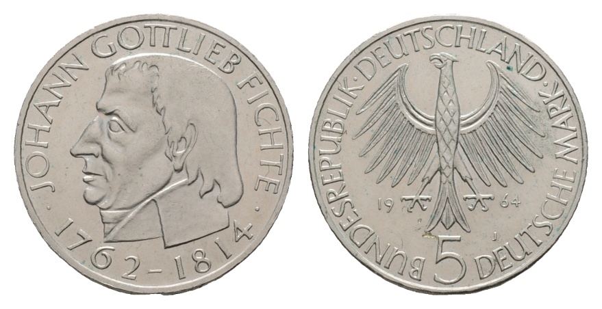  BRD; 5 Mark 1964 J.G. Fichte   