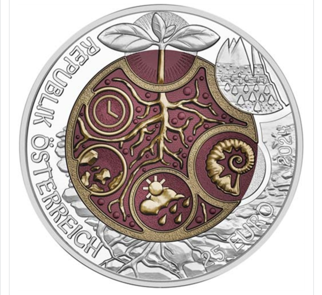  Österreich 25 Euro Silber/ Niob 2024 Edaphon - Leben auf dem Boden   