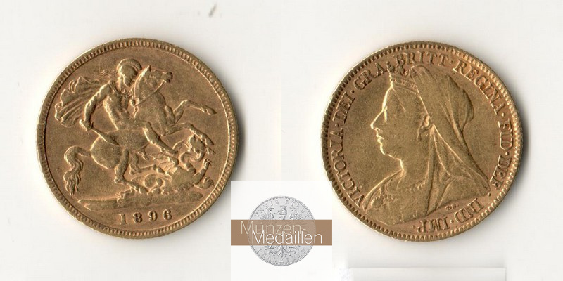 Grossbritannien, Victoria (1838-1901) MM-Frankfurt Feingold: 3,66g 1/2 Sovereign 1896 