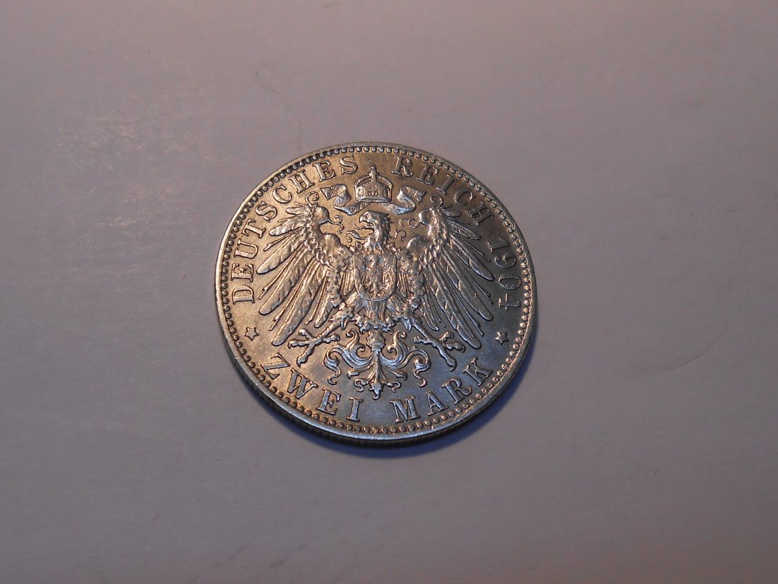  Kaiserreich Silbermünze 2 Mark 1904 D Bayern   