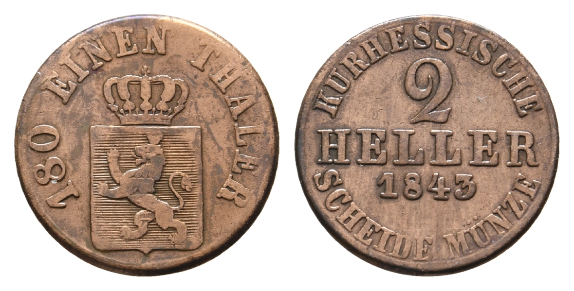  Hessen-Kassel; Kleinmünze 1843   