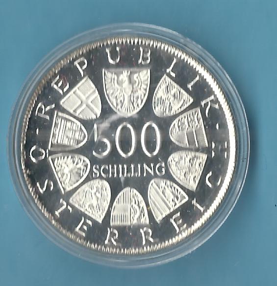  Österreich 500 Schilling  1980 Staatsvertrag Münzenankauf Koblenz Frank Maurer AB 656   