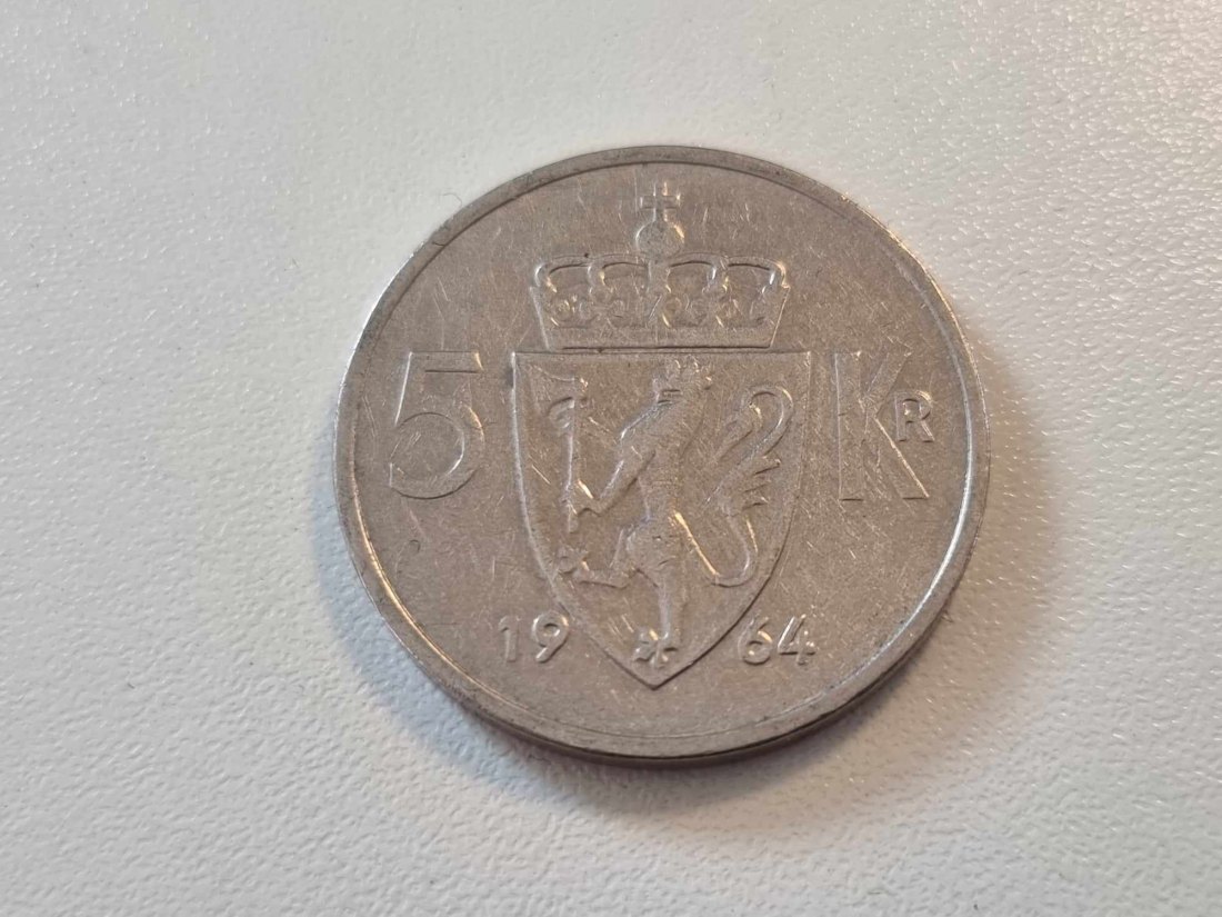  Norwegen 5 Kronen 1964 Umlauf   