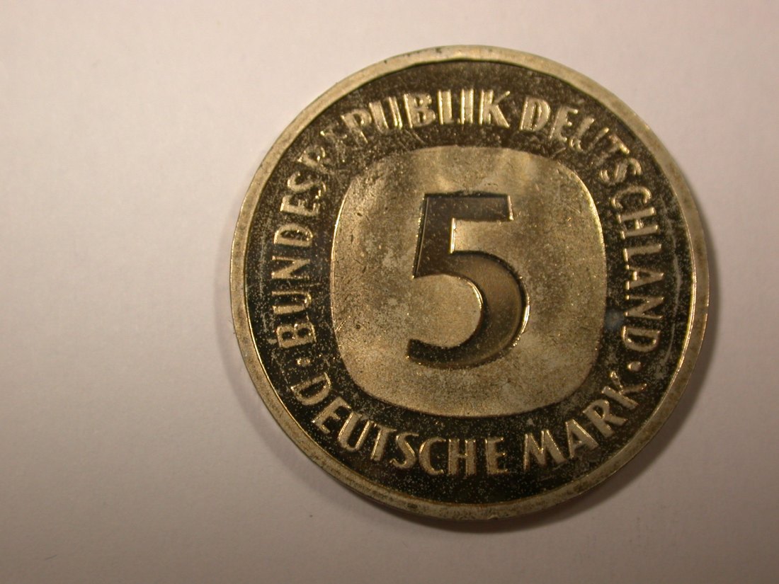 I4 BRD 5 Mark 1987 J in f.ST/ST Erstabschlag Originalbilder