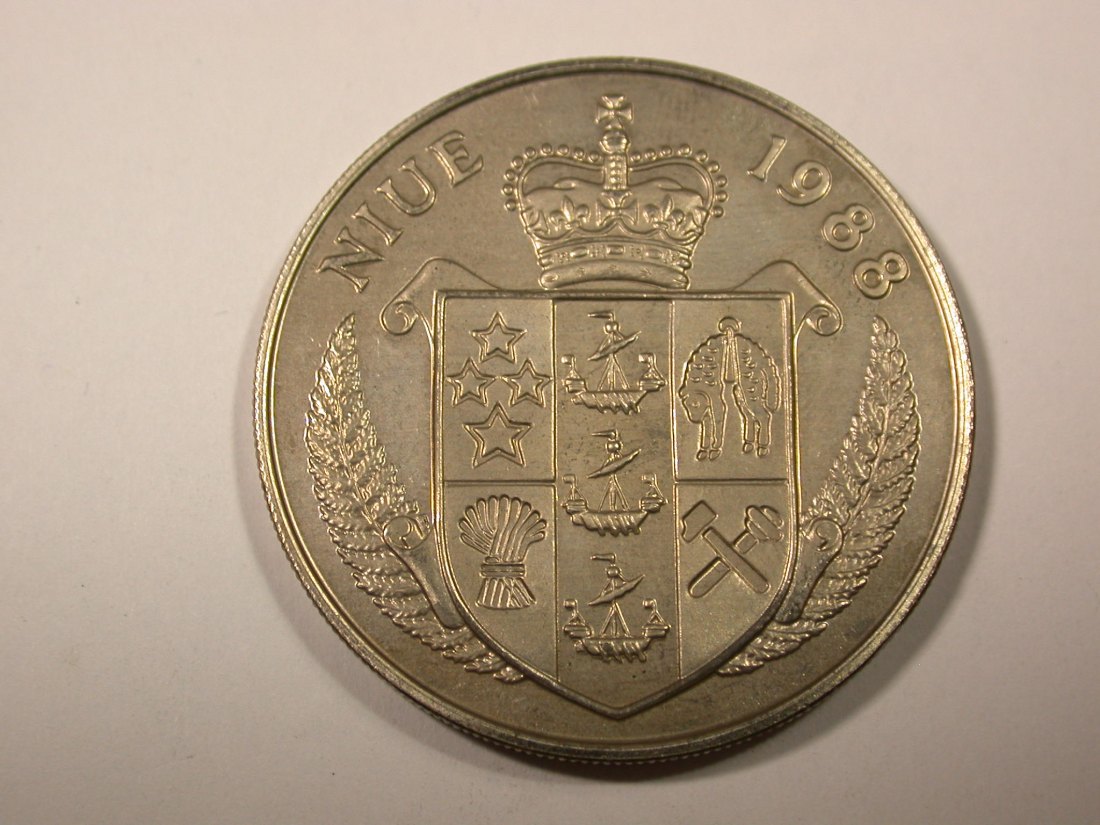  I4  Niue  5 Dollar Kennedy 1988 ich bin ein Berliner in ST   Originalbilder   