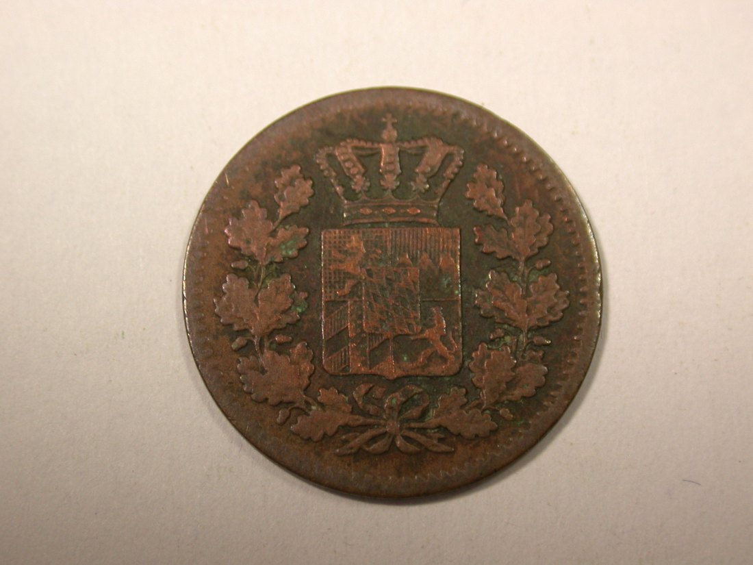  I4  Bayern 1 Pfennig 1865 in ss   Originalbilder   