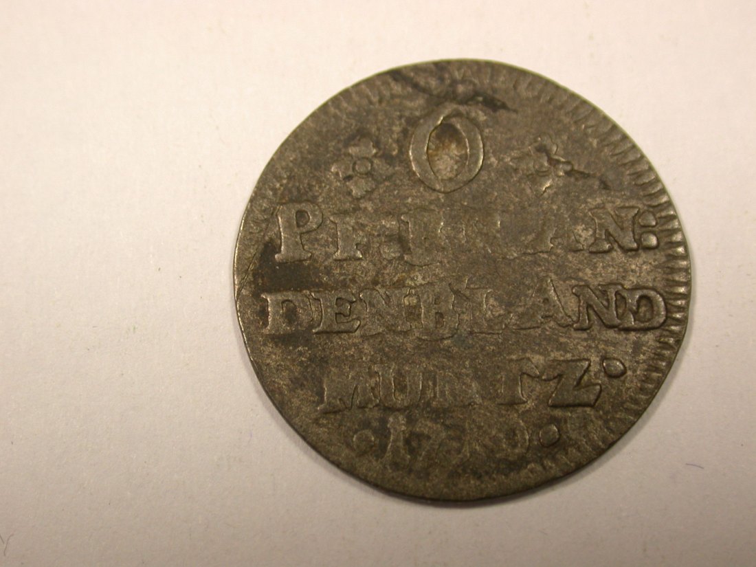  I4  Preussen 6 Pfennig 1710 CS in f.schön   Originalbilder   