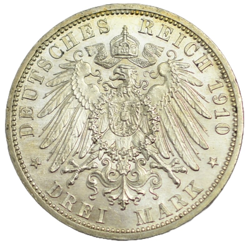  Reisingerantik: Sachsen-Weimar-Eisenach, Wilhelm Ernst, 3 Mark 1910 #03   