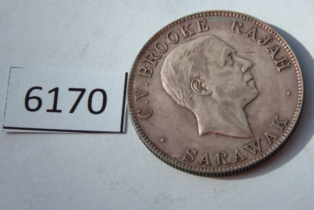  6170 Sarawak 1927 - 50 cents  SILBER   