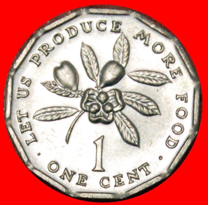* GREAT BRITAIN (1975-2002):JAMAICA★FAO 1 CENT 1987 UNC CROCODILE ACKEE FRUIT★LOW START★ NO RESERVE!