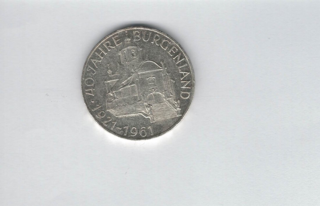  25 Schilling 1961 Burgenland 40 Jahre silber Gedenkmünze Österreich Spittalgold9800 (04588/7)   