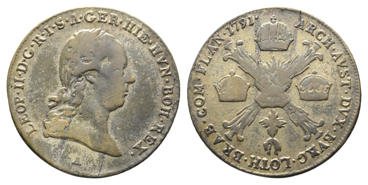  Österreichische Niederlande; 1 Kleinmünze 1791; zeitgenössische Fälschung   