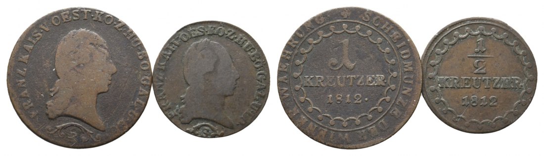  Österreich; 2 Kleinmünzen 1812   
