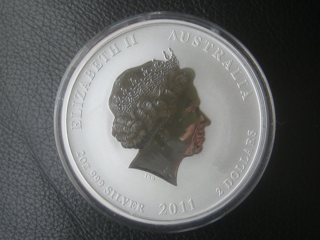  2 Dollars 2011; 62,2 Gramm Silber -Elizabeth II. - Year of the Rabbit -Silver Bullion Coin   