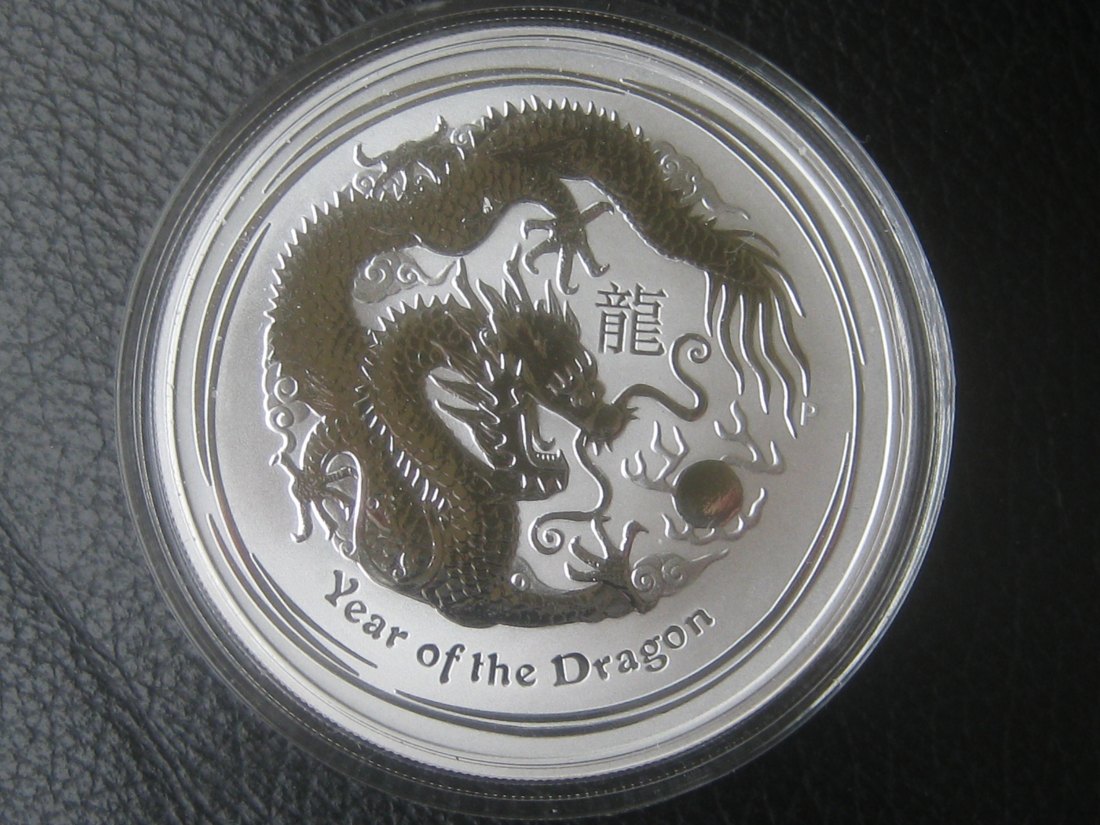  1 Dollars 2012; 31,1 Gramm Silber -Elizabeth II. - Year of the Dragon -Silver Bullion Coin   