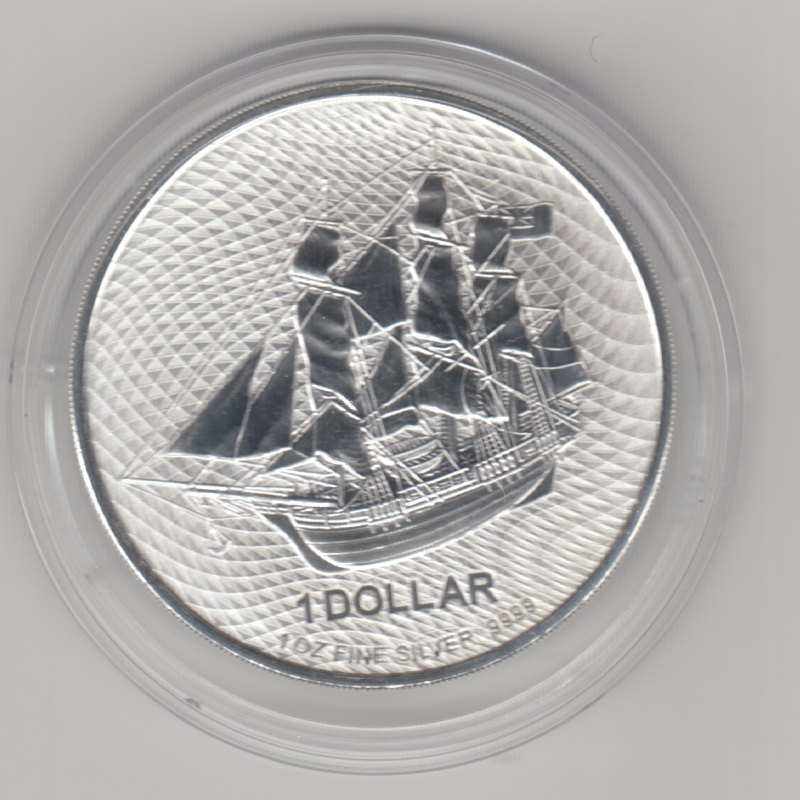  Cook Islands, 1 Dollar 2023, Segelschiff Bounty, 1 unze oz Silber   