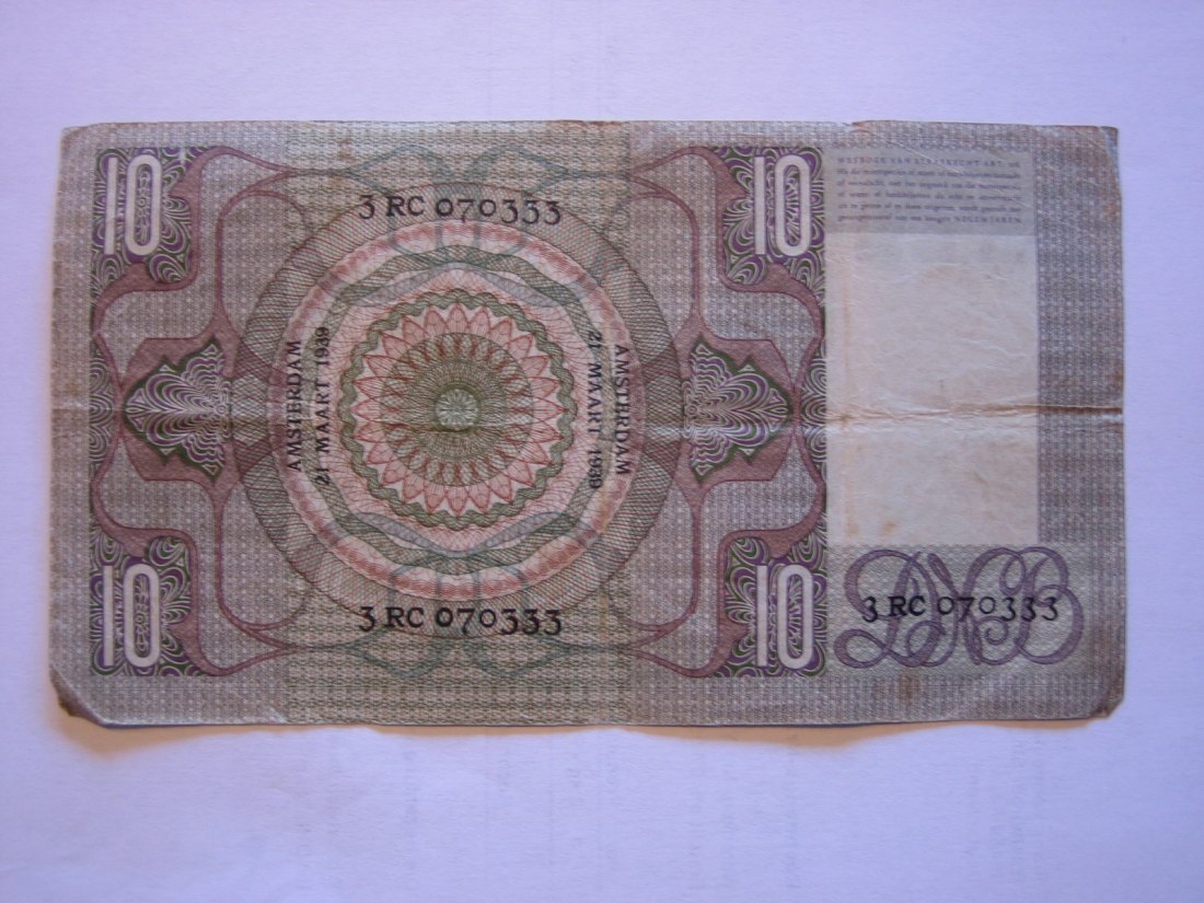  Niederlande Banknote 10 Gulden 1939   