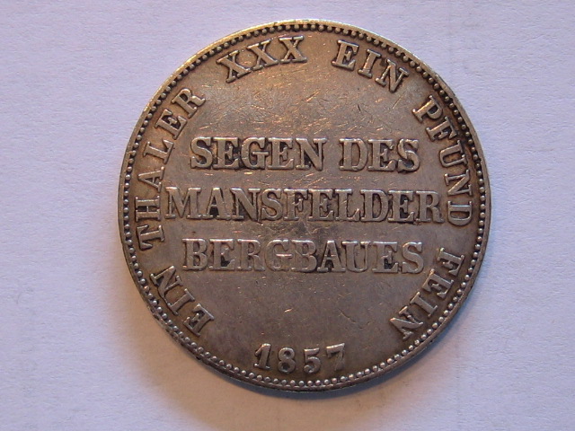  Preussen Ausbeutethaler 1857. Silber   