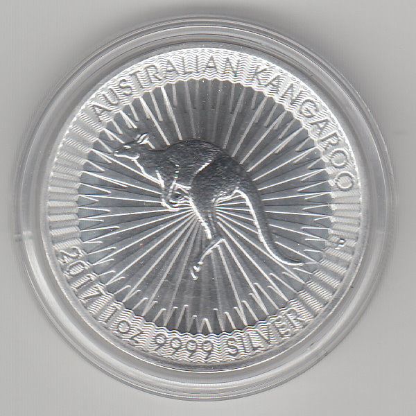  Australien, 1 Dollar 2017, Australian Kangaroo, 1 unze oz 999 Silber   
