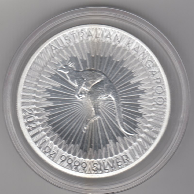  Australien, 1 Dollar 2021, Australian Kangaroo, 1 unze oz 999 Silber   