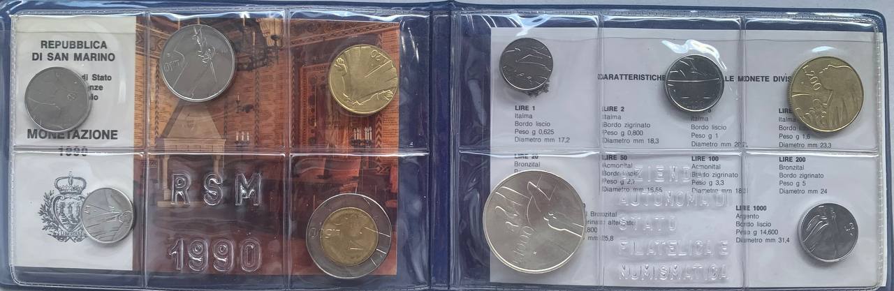  San Marino 1990 Coin set BU (10 coins)   