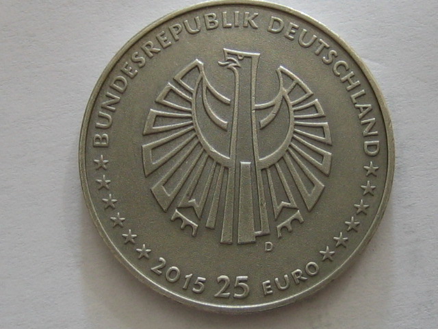  BRD 25 Euro 2015 D Silber Antik Finisch   