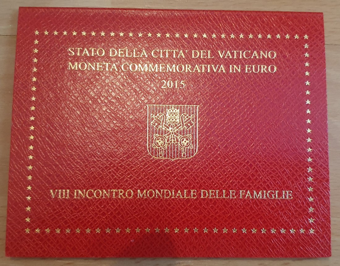  Vatikan 2015, 2 € Gedenkmünze Weltjugendtag Philadelphia im roten Originalfolder!   