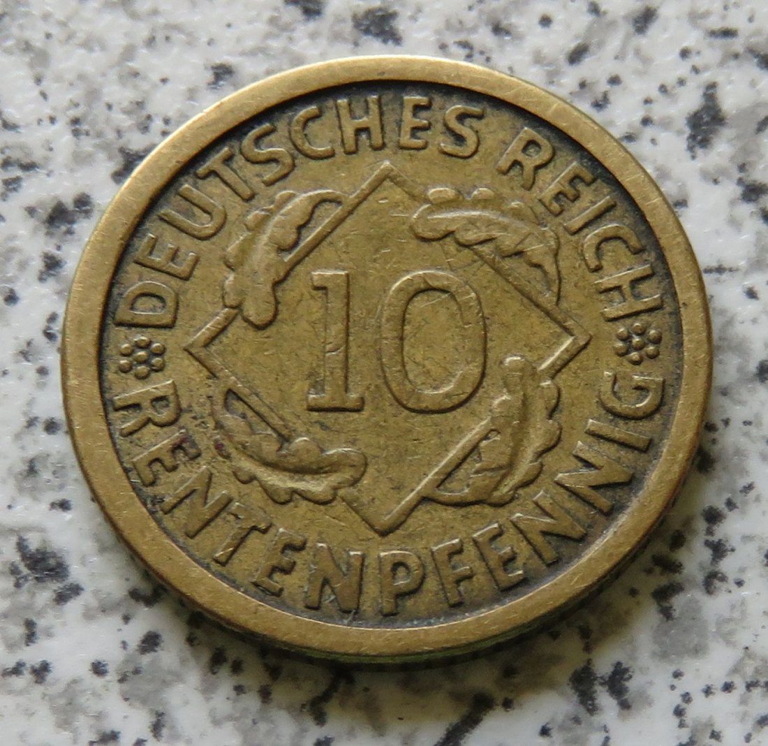  Weimarer Republik 10 Rentenpfennig 1924 F   