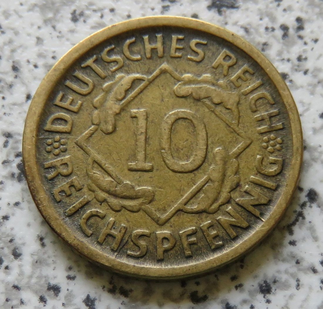  Weimarer Republik 10 Reichspfennig 1924 D   