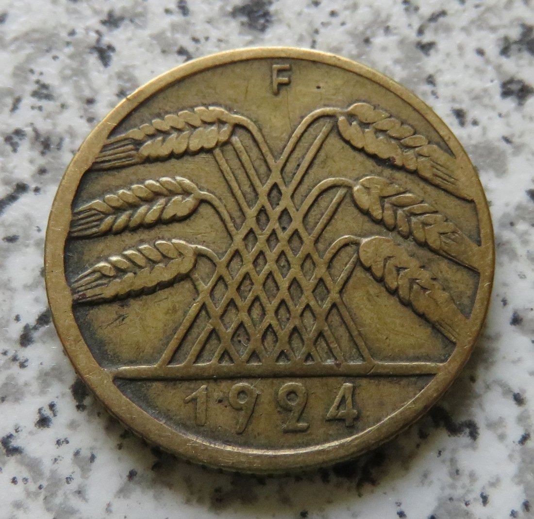  Weimarer Republik 10 Reichspfennig 1924 F   