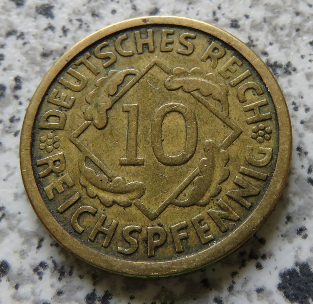  Weimarer Republik 10 Reichspfennig 1924 J   