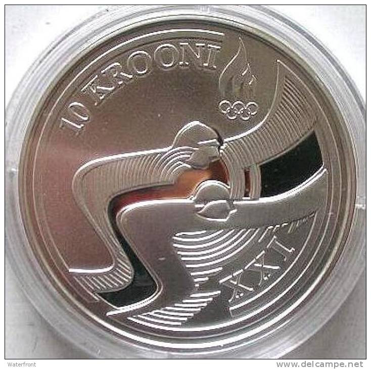  ESTONIA - 10 Krooni 2010 XXI Winter Olympic Games - 28.3g Pure Silver Mintage 10,000 PP OVP   